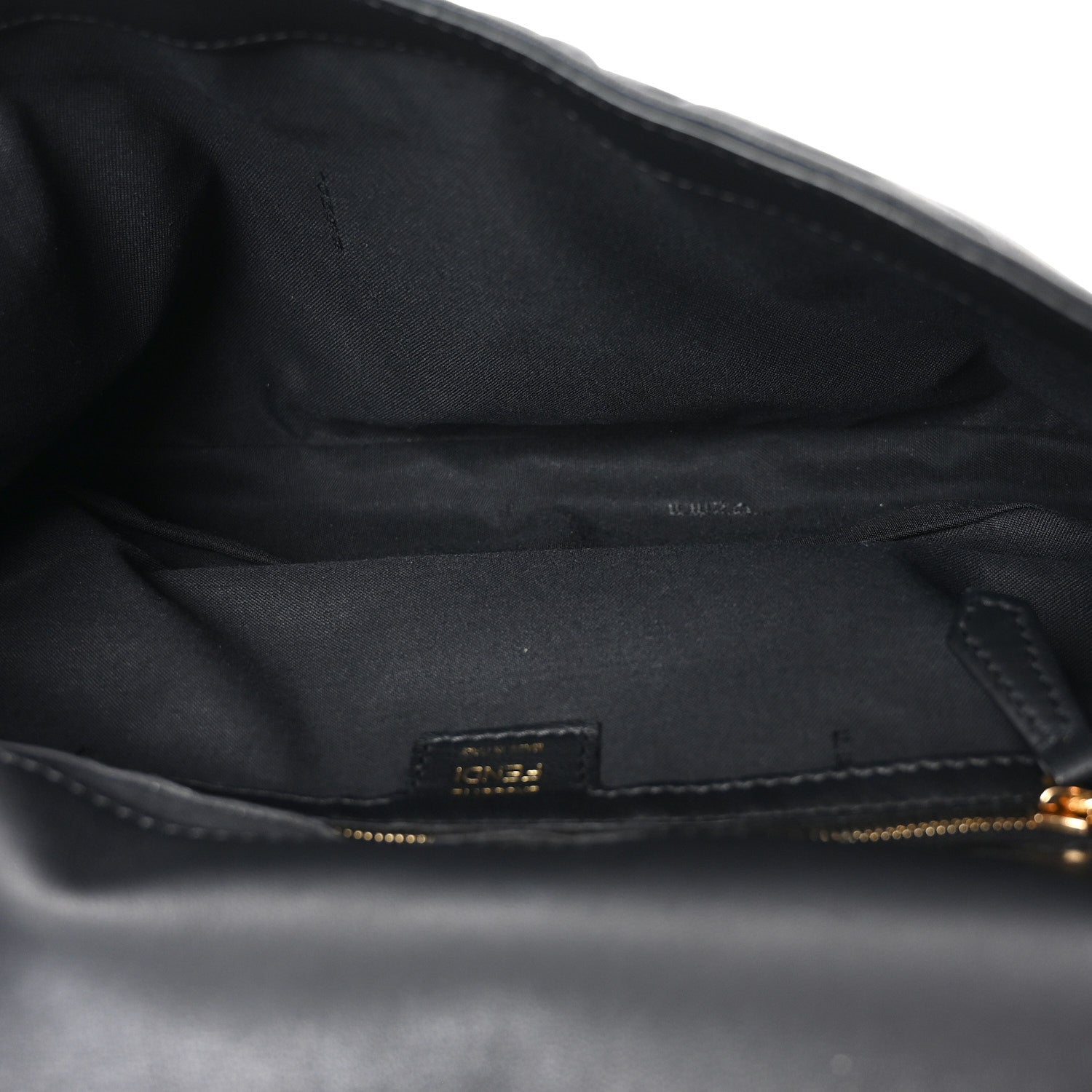 Nappa FF 1974 Embossed Large Baguette Black
