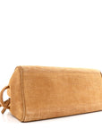 Suede Crocodile Embossed Le Turismo Bowling Bag Camel