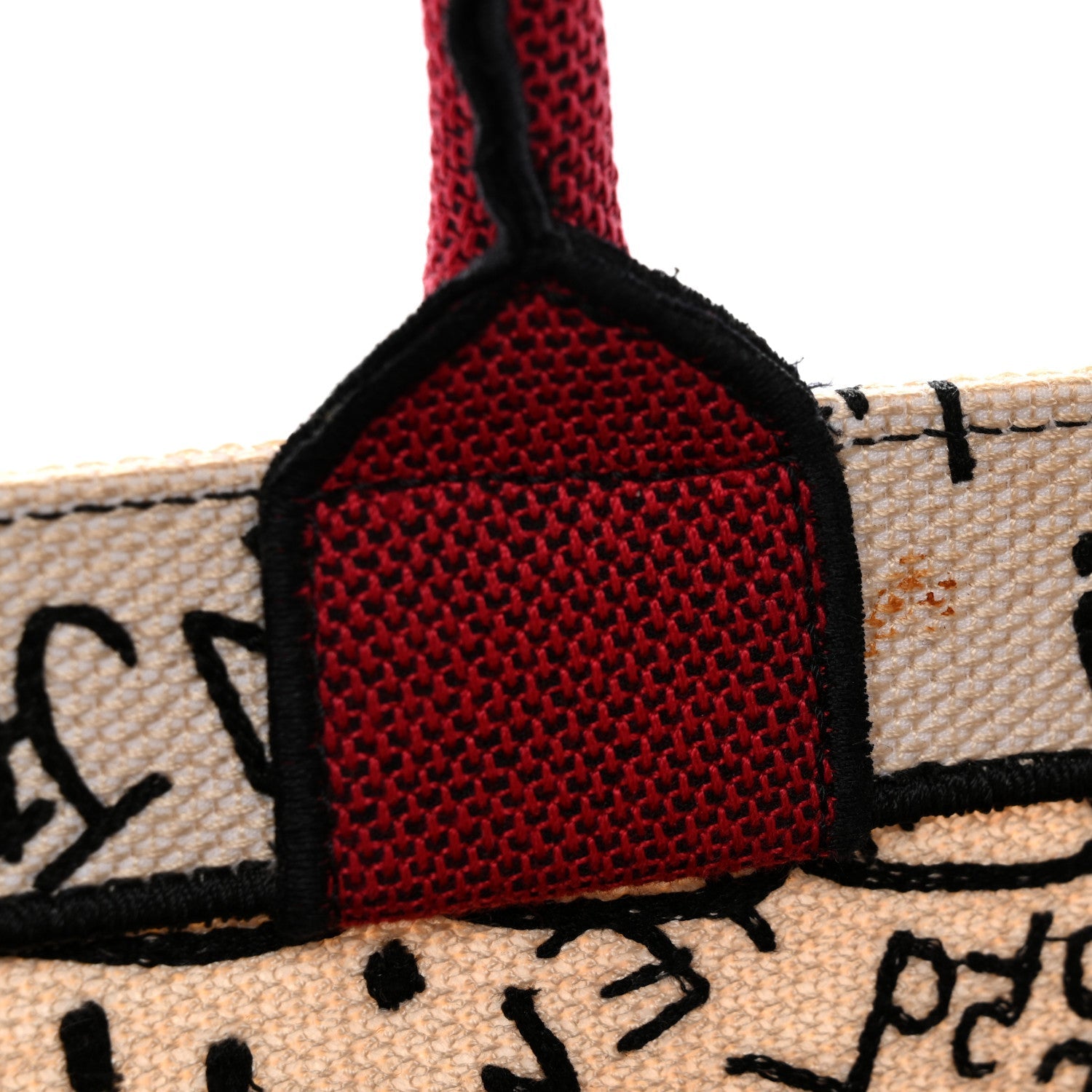 Canvas Embroidered Medium D1ORamour Graffiti Book Tote Latte Multicolor
