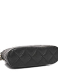 Caviar Quilted Classic Clutch With Chain Black