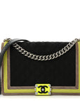 Canvas Quilted New Medium Fluo Boy Flap Black Grey Yellow