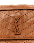 Crinkled Calfskin Matelasse Monogram Medium Niki Chain Satchel Caramel