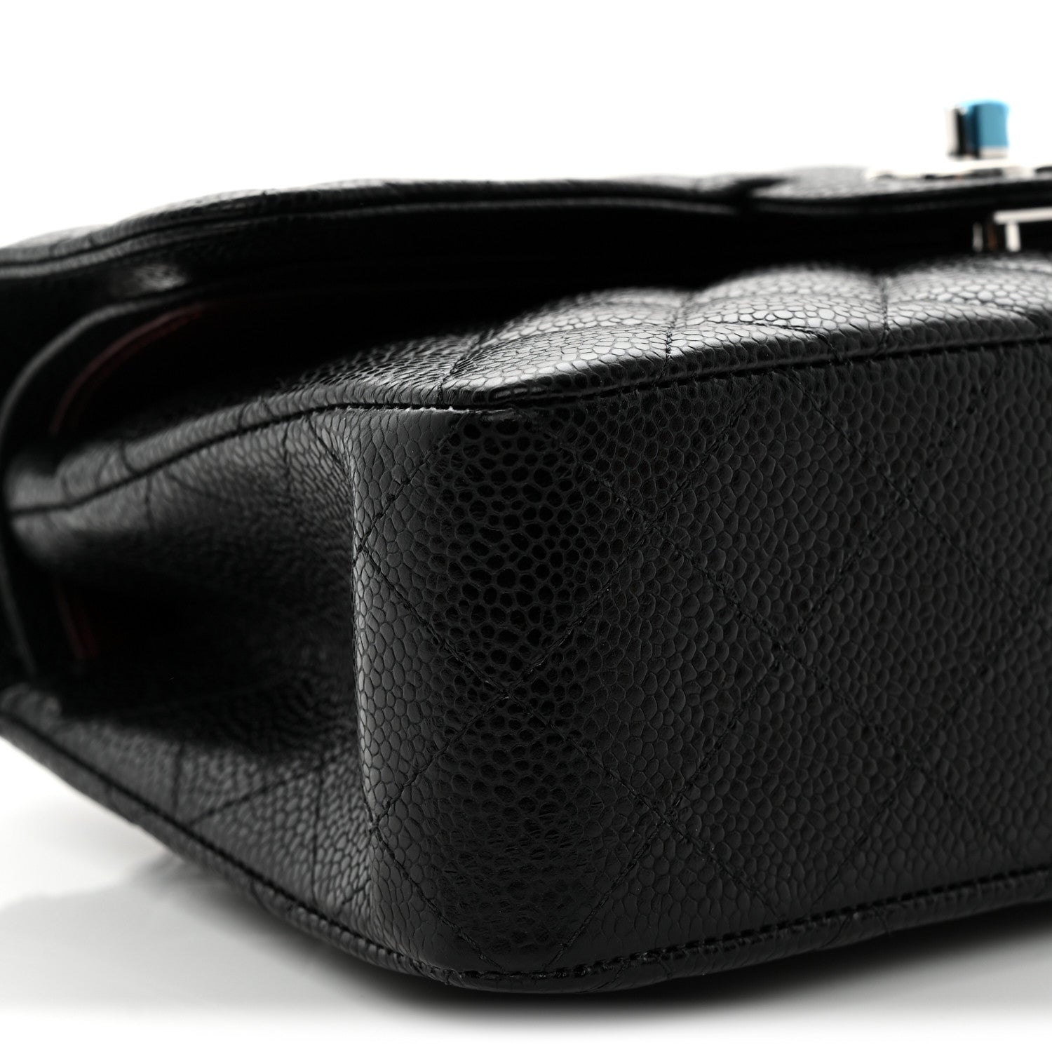 Caviar Quilted Small Double Flap Black