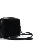 Suede Calfskin Monogram Lou Camera Bag Black