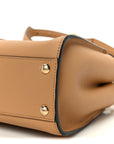 Vitello Seta Canvas FF Embroidered Mini Peekaboo Iconic Satchel Miele Scuro Poudre