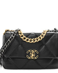 Lambskin Quilted Medium CHNL 19 Flap Black