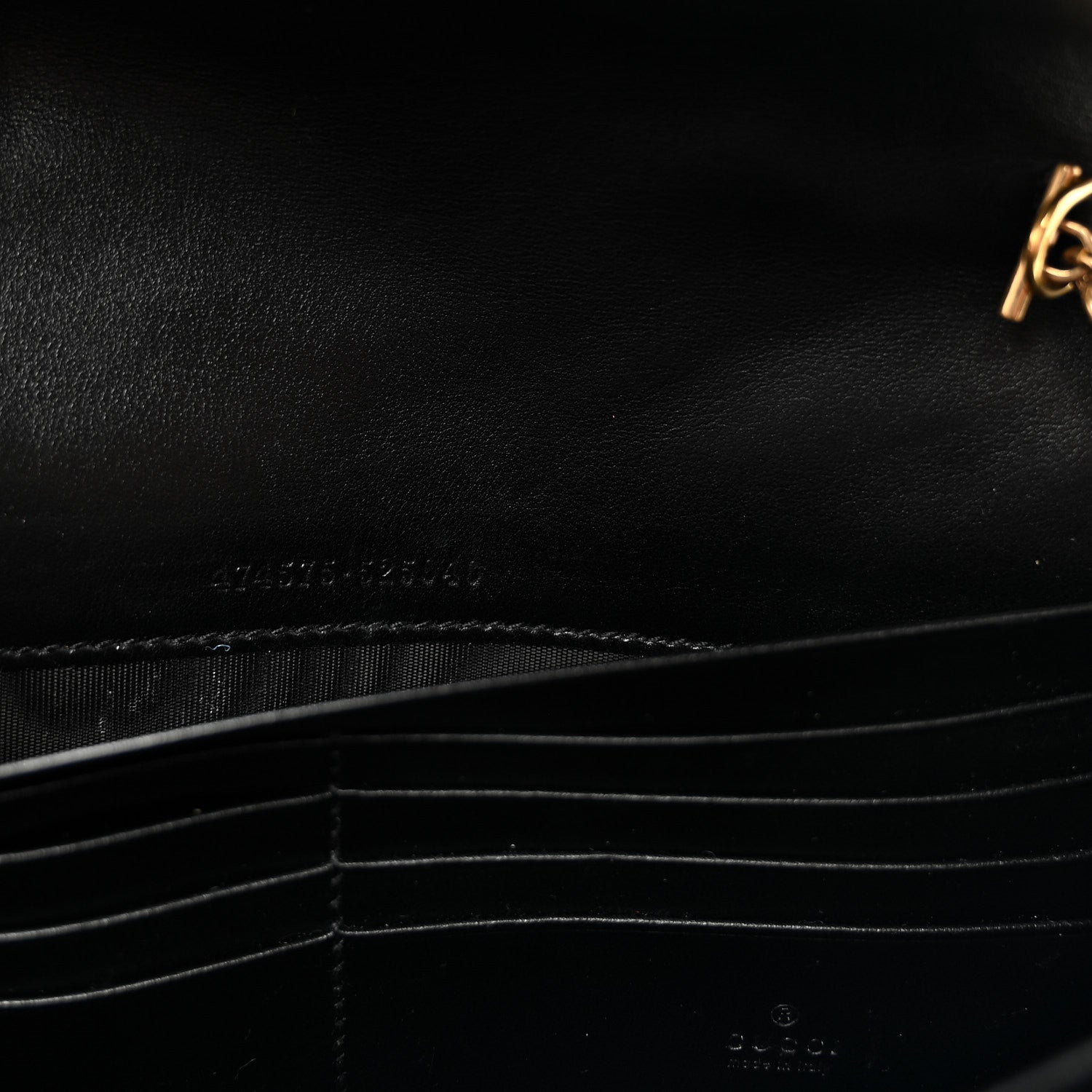 Calfskin Matelasse GG Marmont Chain Wallet Black