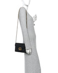 Calfskin Matelasse GG Marmont Chain Wallet Black