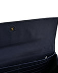 Nappa Intrecciato Continental Flap Wallet Dark Blue