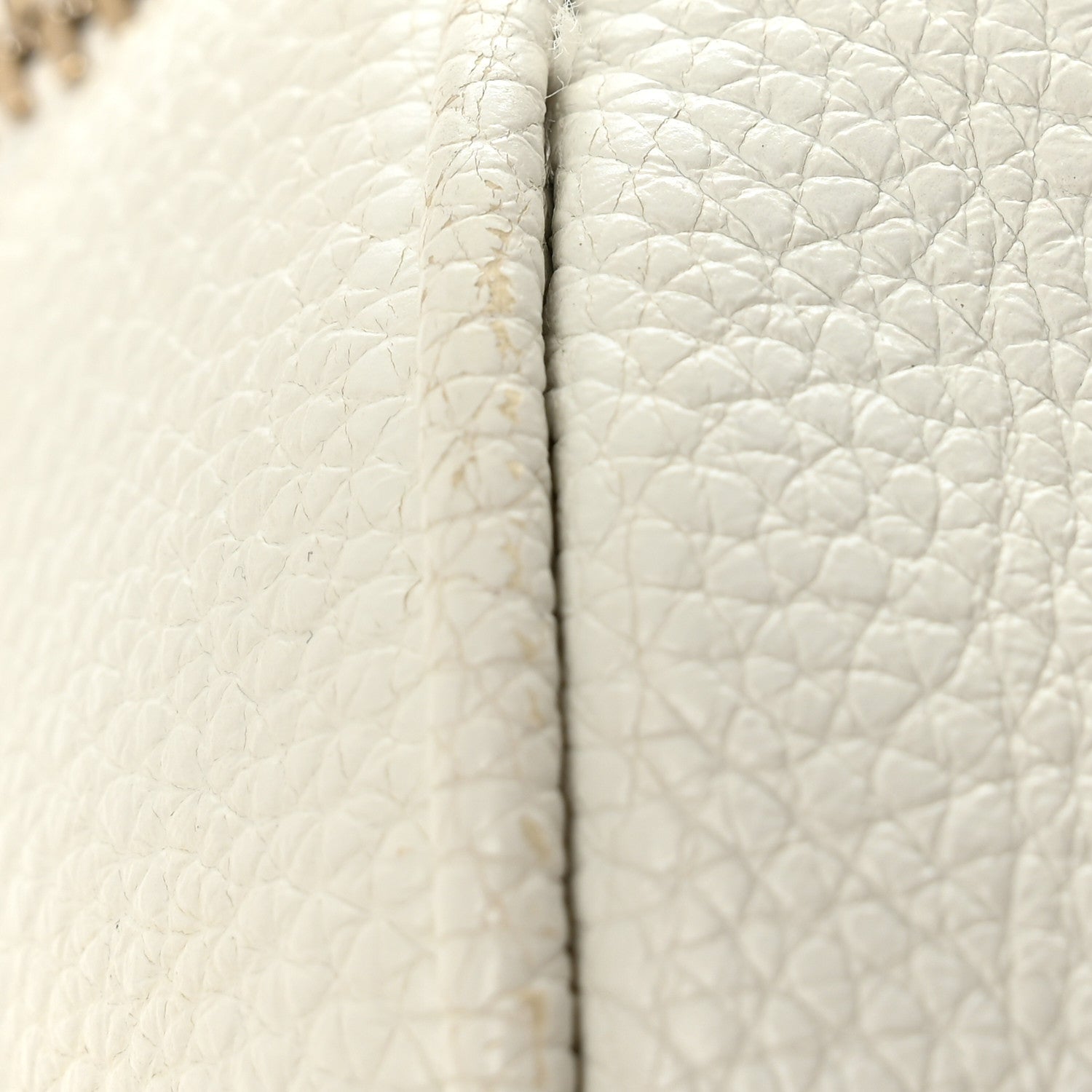 Grained Calfskin Palazzo Bowler White