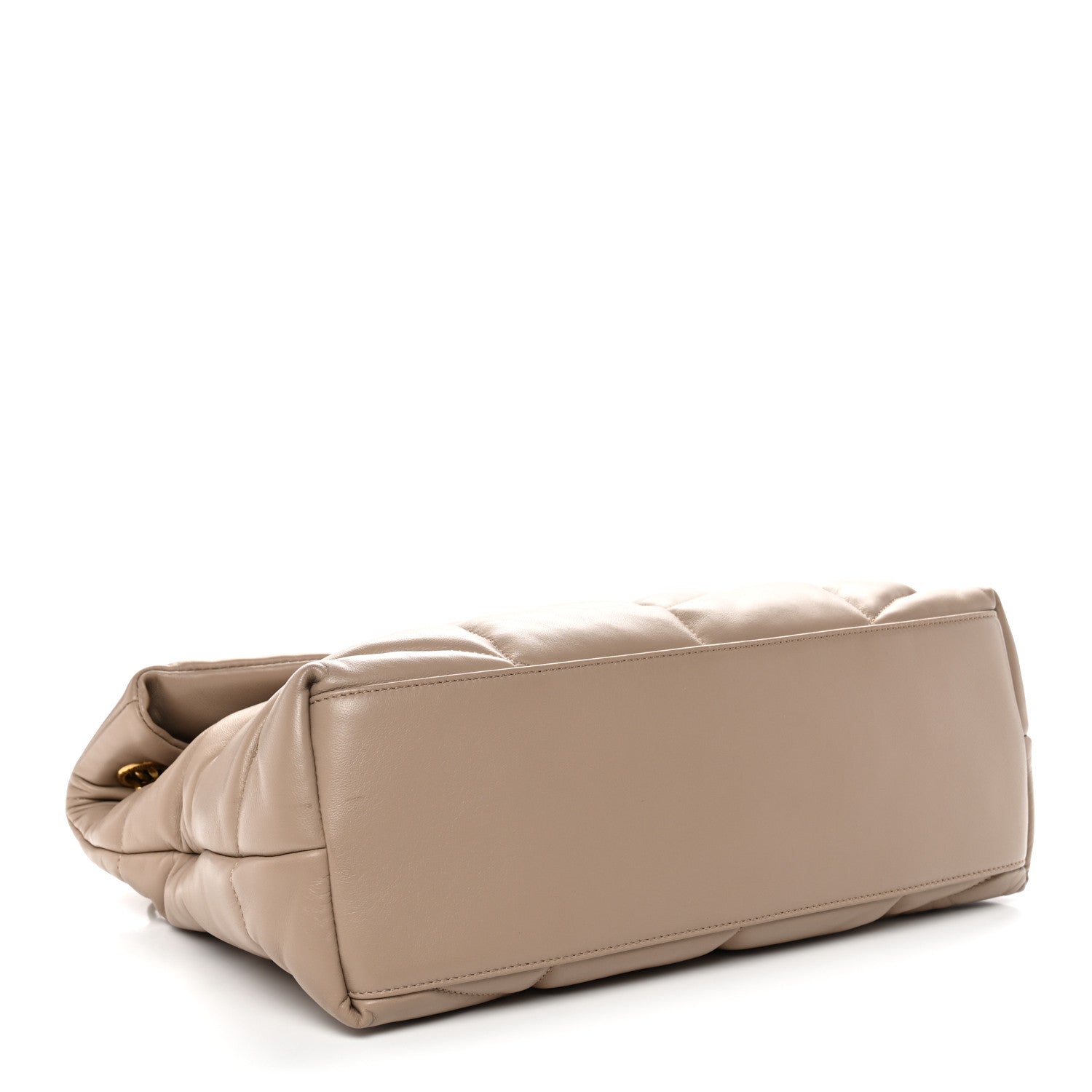 Lambskin Quilted Medium Loulou Puffer Monogram Chain Satchel Dark Beige
