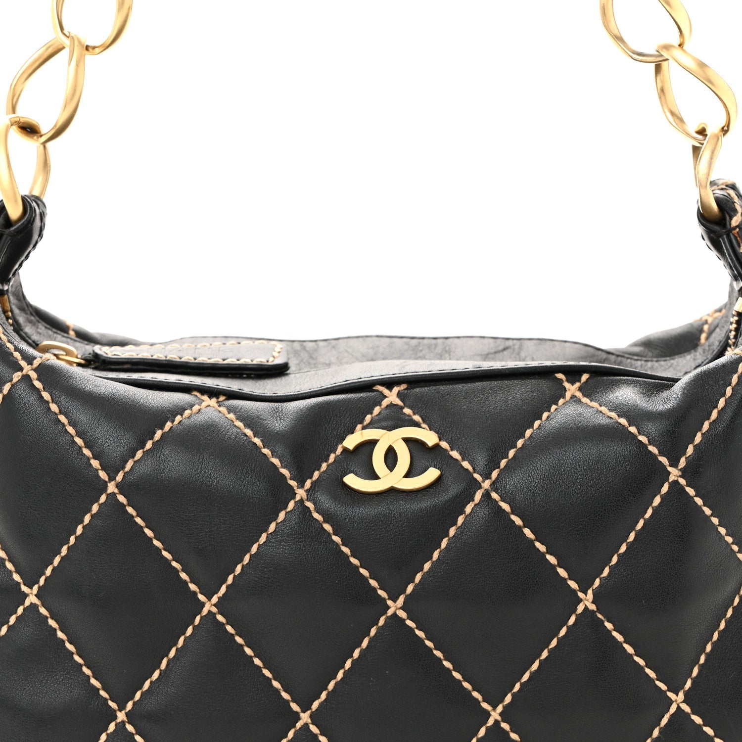 Calfskin Wild Stitch Hobo Black