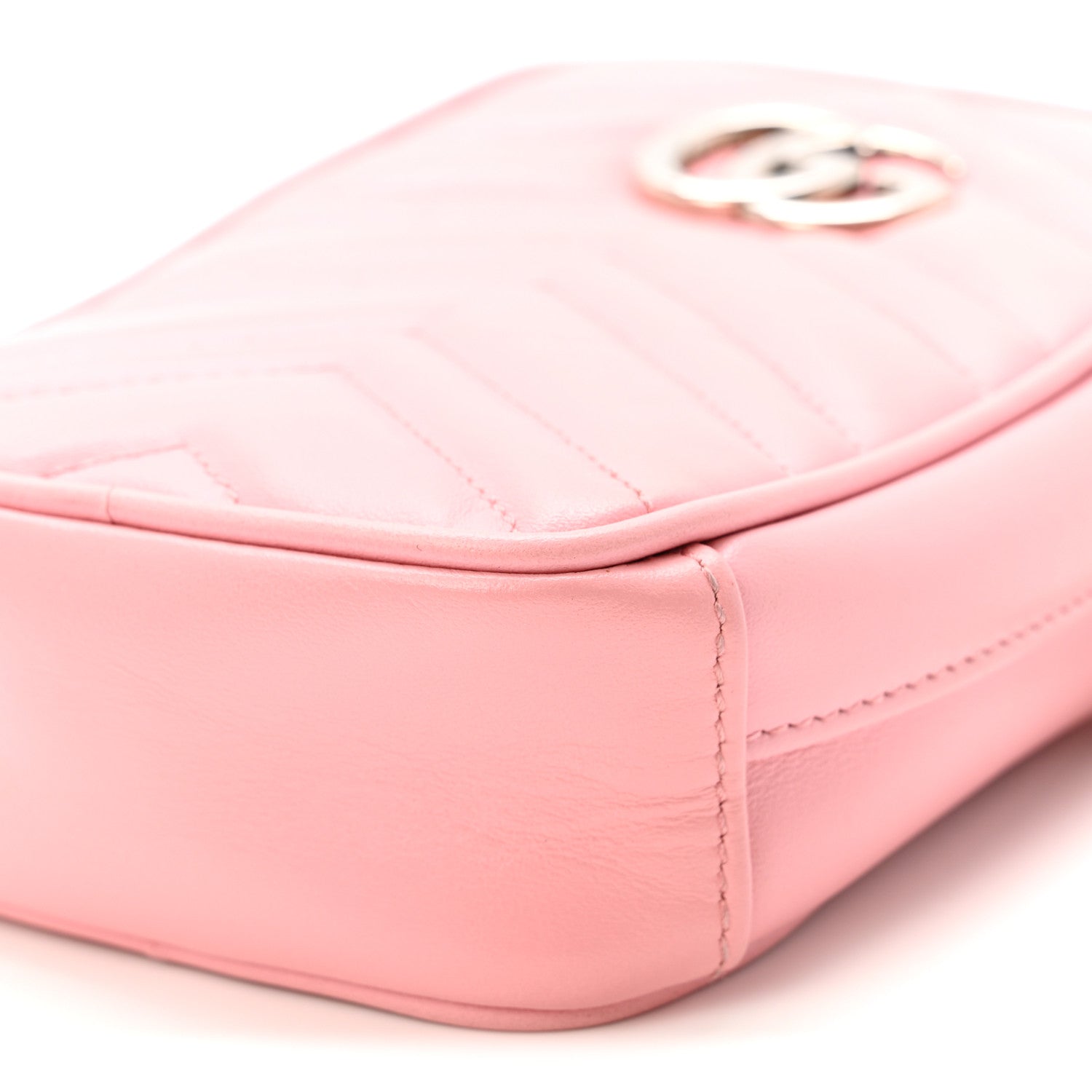 Calfskin Matelasse Mini GG Marmont Crossbody Bag Wild Rose