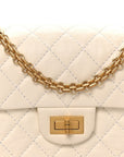 Aged Calfskin Quilted 2.55 Reissue Mini Flap White