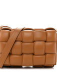 Nappa Maxi Intreccio Padded Cassette Crossbody Bag Caramel