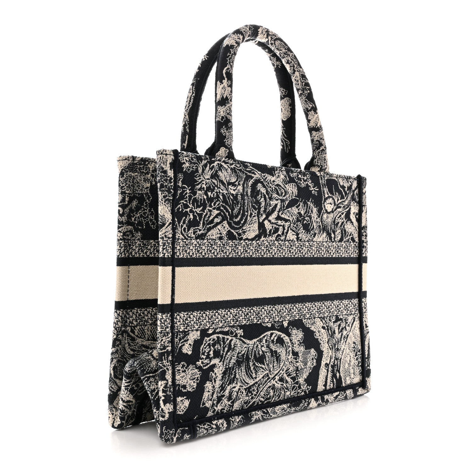 Canvas Embroidered Small D1ORiviera Toile De Jouy Book Tote Blue