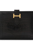Matte Alligator Bearn Compact Wallet Black