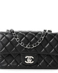 Lambskin Quilted Mini Rectangular Flap Black