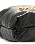 Shiny Calfskin Quilted Mini CHNL 22 Black