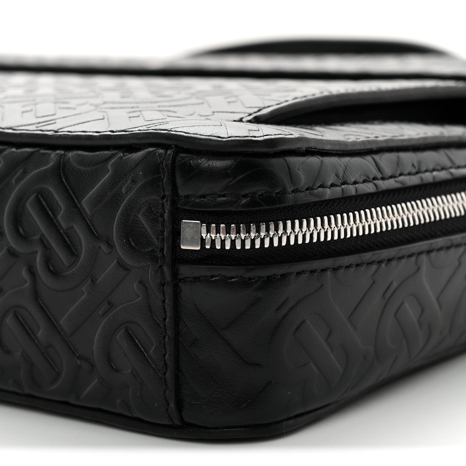 Calfskin Embossed TB Triple Stud Briefcase Black