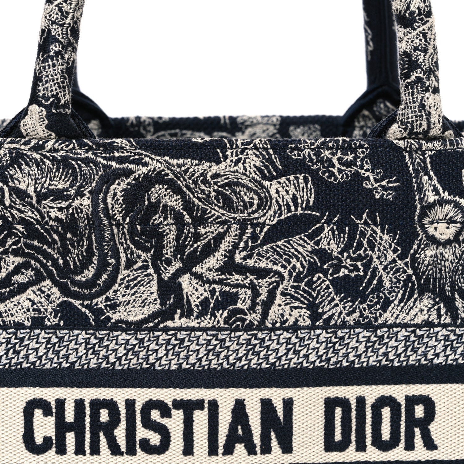 Canvas Embroidered Small D1ORiviera Toile De Jouy Book Tote Blue