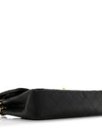 Lambskin Quilted Medium Double Flap Black