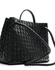 Nappa Intrecciato Medium Andiamo Shoulder Bag Black