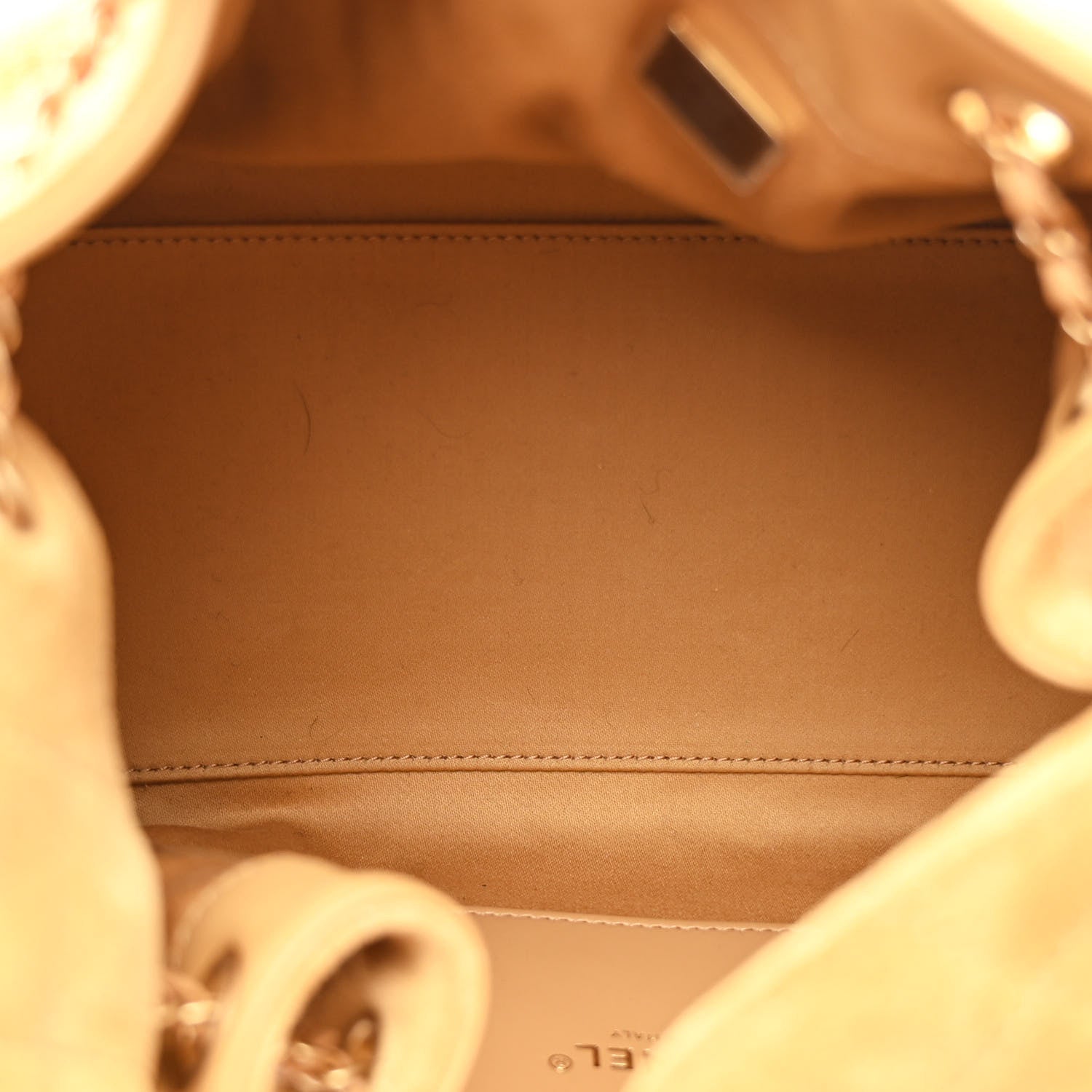 Suede Quilted Small CHNL 25 Handbag Beige