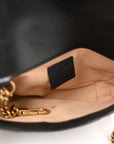 Calfskin Matelasse Super Mini GG Marmont Shoulder Bag Black