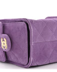 Suede Quilted Mini CHNL 25 Handbag Purple