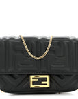 Nappa Matisse FF Embossed Nano Baguette Charm Black