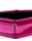 Metallic Patent Micro-Cannage D1ORama Wallet on Chain Pouch Pink