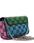 Monogram Multicolor Matelasse Diagonal Super Mini GG Marmont Shoulder Bag Green Blue Yellow Light Blue Pink
