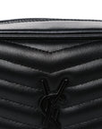 Calfskin Matelasse Monochrome Monogram Mini Lou Camera Bag Black