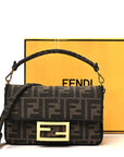 Fabric Jacquard FF 1974 Mini Baguette Tobacco Moro Black