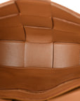 Lambskin Maxi Intrecciato Cassette Crossbody Bag Caramel