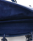Calfskin Cannage Diamond Medium Lady D-Joy Navy Blue
