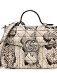 Snakeskin Matelasse Aria Mini GG Marmont Top Handle Shoulder Bag Roccia