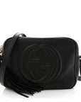 Pebbled Calfskin Small Soho Disco Bag Black