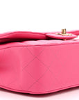 Caviar Quilted Medium Double Flap Pink