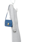 Goatskin Medium Classic Box Flap Bag Deepsea