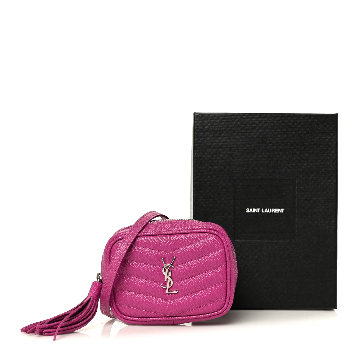 Grain De Poudre Matelasse Monogram Baby Lou Camera Bag Electric Fuxia