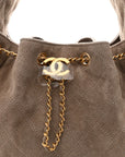Suede Quilted Small CHNL 25 Handbag Dark Grey