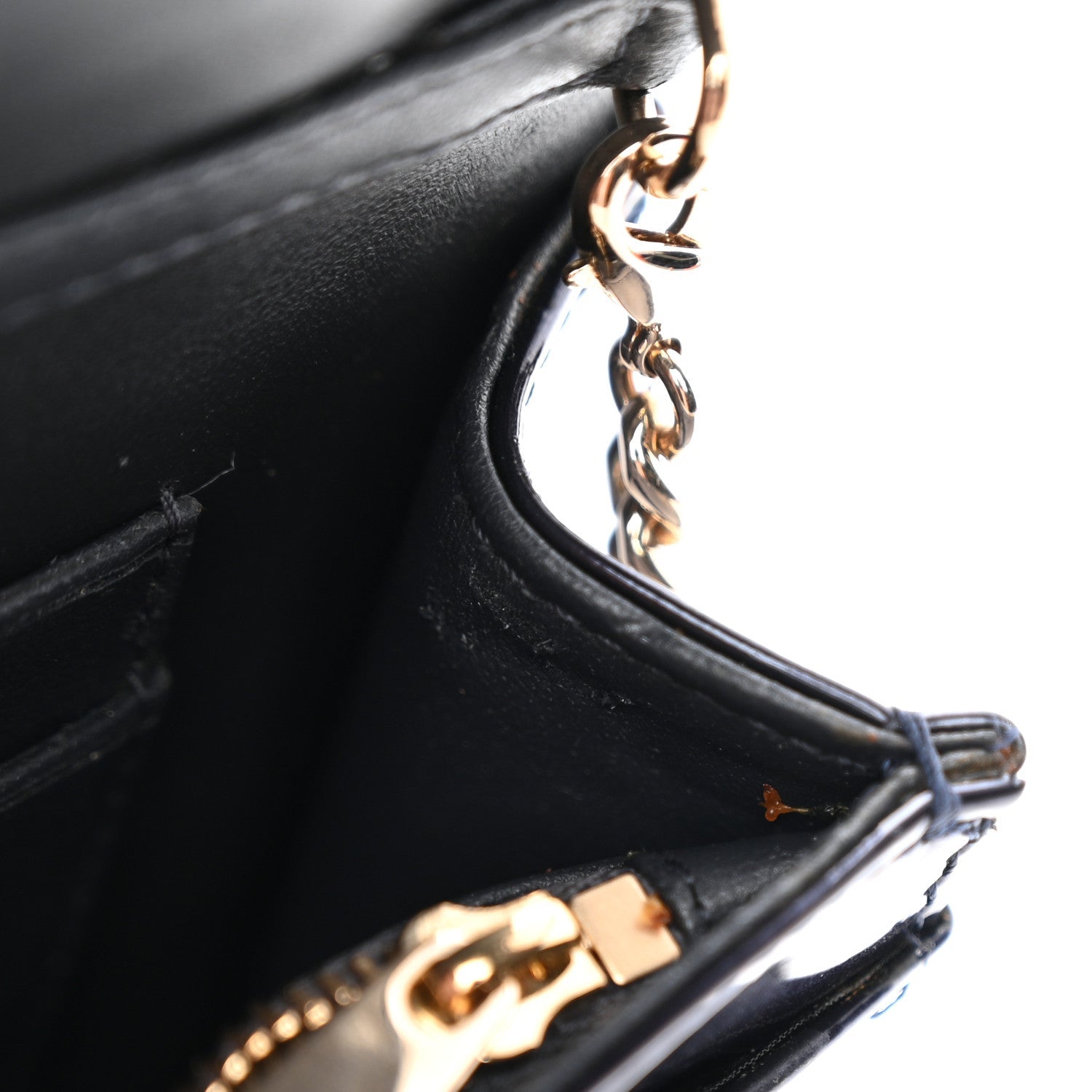 Metallic Patent Micro-Cannage Baby D1ORama Flap Bag Navy Blue