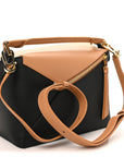 Calfskin Small Puzzle Edge Bag Warm Desert Black