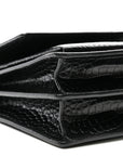 Calfskin Crocodile Embossed Medium Monochrome Monogram Sunset Black