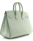 Matte Alligator Birkin Sellier 25 Vert D'eau