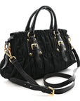 Tessuto Nylon Gaufre Shopping Satchel Black