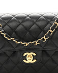 Caviar Quilted Small Double Flap Black