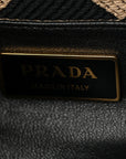 Jacquard Triangolo Symbole Embroidered Small Shoulder Bag Black Corda
